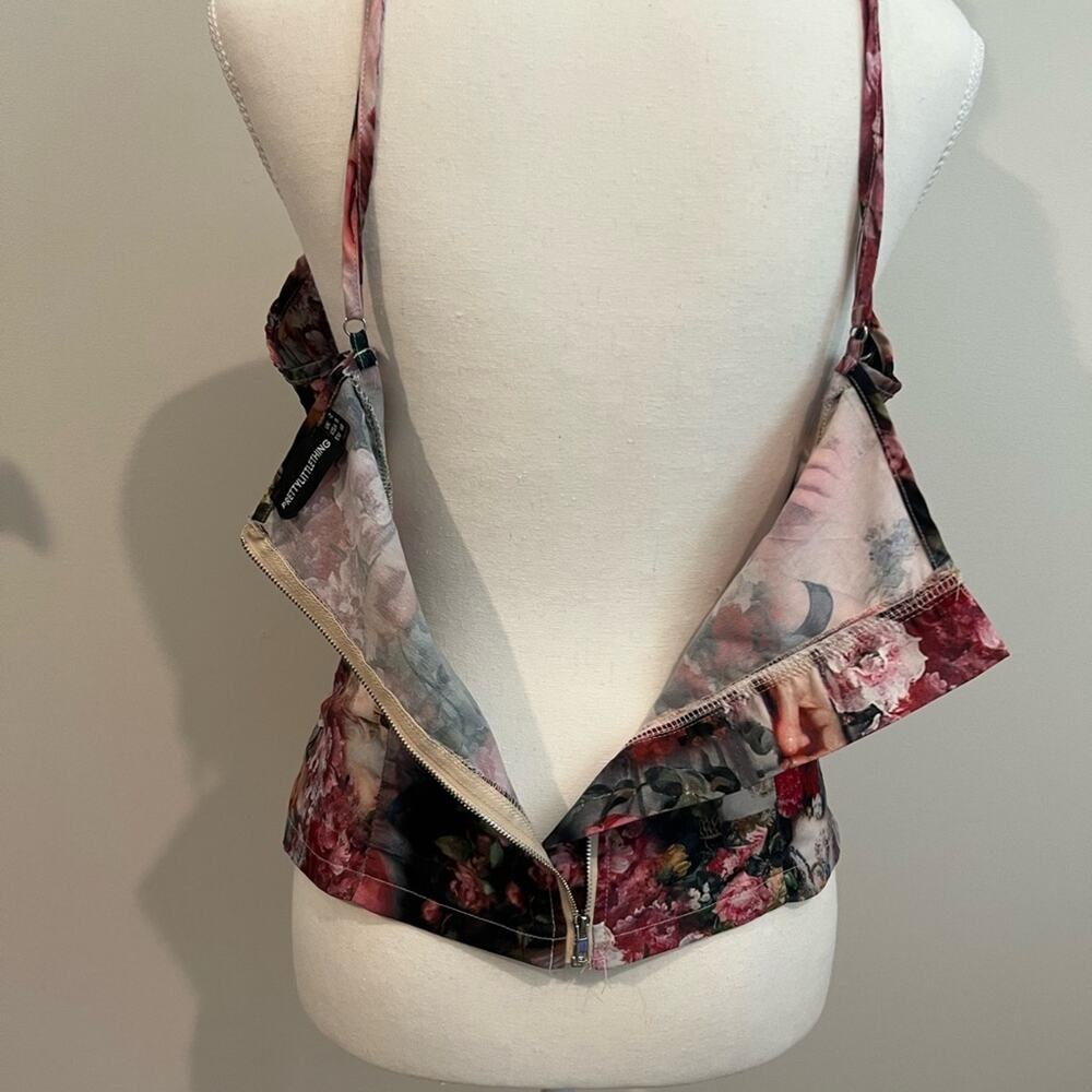Pretty Little Thing Top Women 8 Rose Renaissance Strappy Quilt Detail Corset - Picture 8 of 11